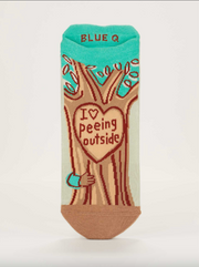 Peeing Outside Sneaker Socks Funny Socks by BlueQ
