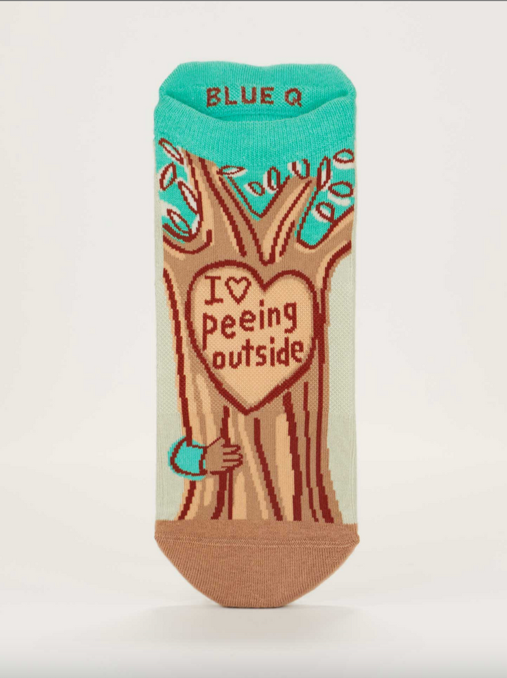 Peeing Outside Sneaker Socks Funny Socks by BlueQ