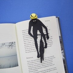 Cyclist Bookmark – Fun PVC Page Marker by Balvi