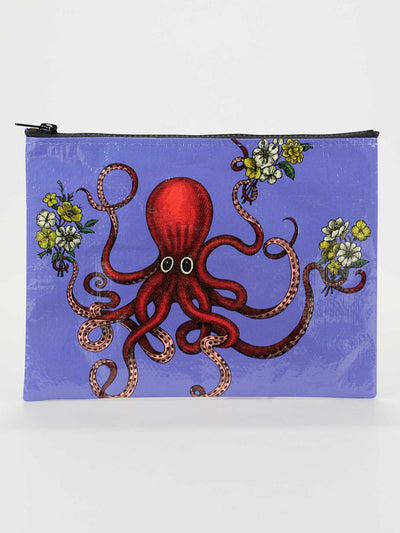 Octopus - Floral Zipper Pouch by BlueQ