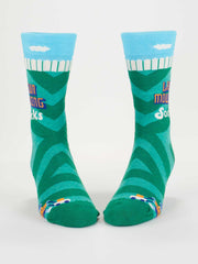 Lawn Mowing Men's Crew Socks BlueQ