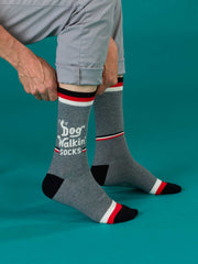 Dog Walking - Men's Crew Socks - BlueQ