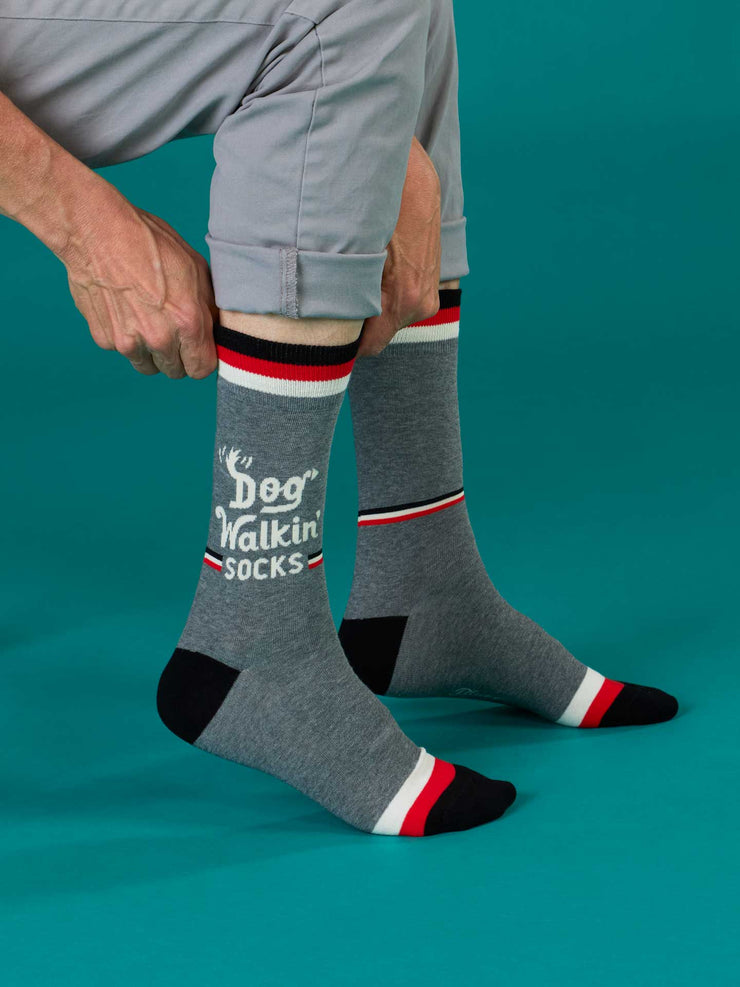 Dog Walking - Men's Crew Socks - BlueQ