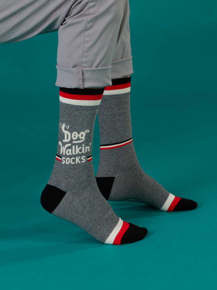 Dog Walking - Men's Crew Socks - BlueQ