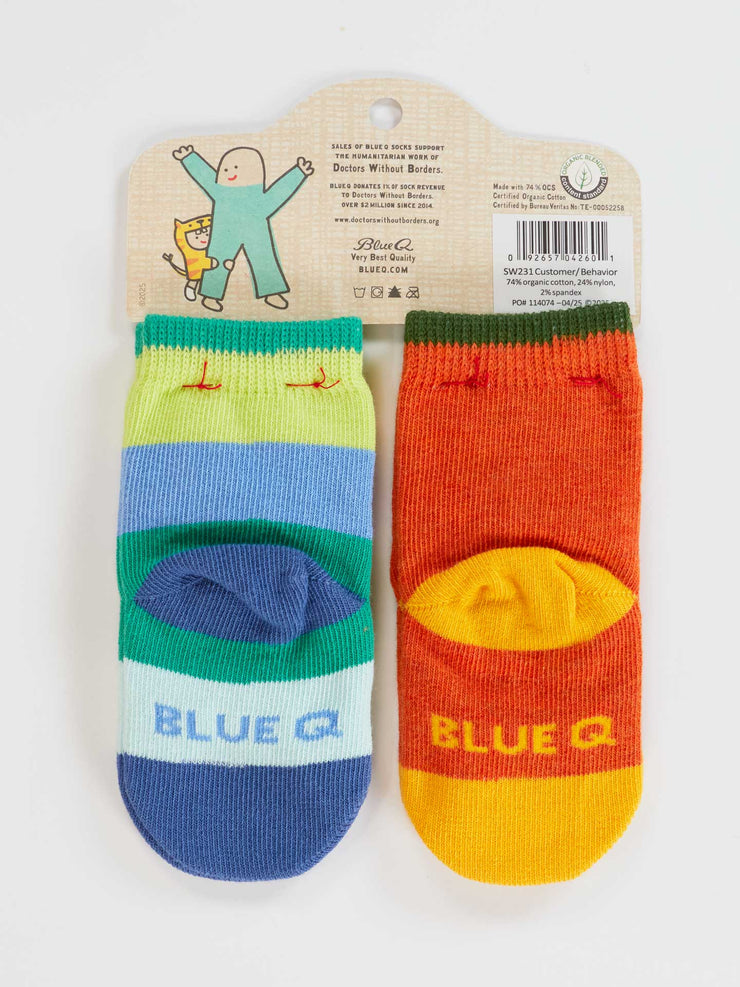One Tough Customer/ Reflecting On My Behavior - Baby Socks Set BlueQ