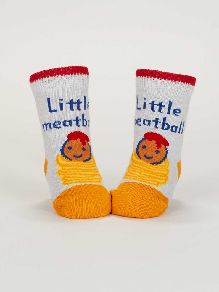 Little Meatball/ I Get Heavy - Baby Socks Set BlueQ