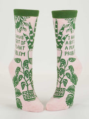 I Have A Bit Of A Plant Problem Women's Crew Socks BlueQ