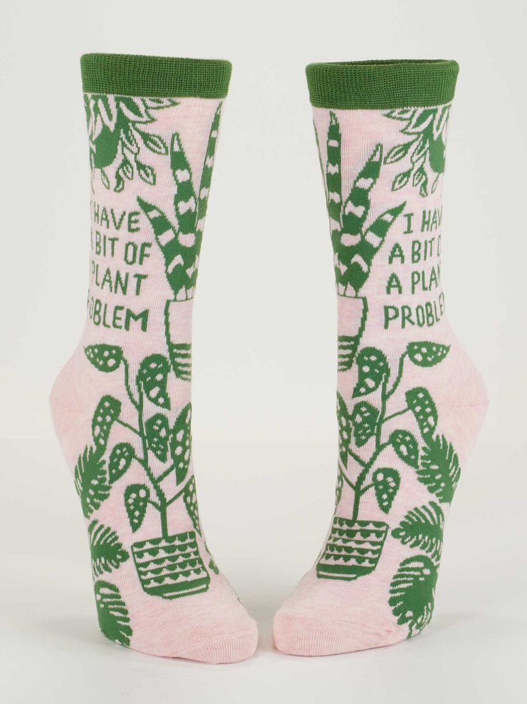 I Have A Bit Of A Plant Problem Women's Crew Socks BlueQ