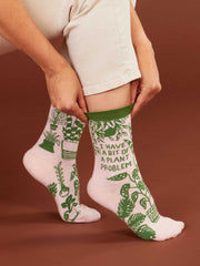 I Have A Bit Of A Plant Problem Women's Crew Socks BlueQ