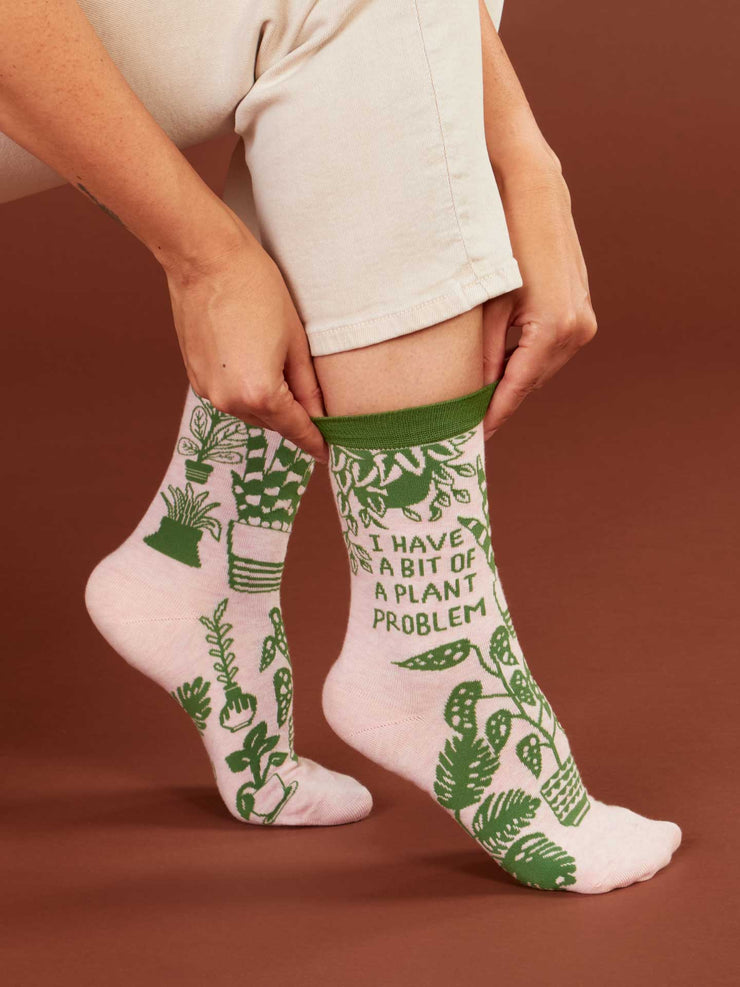 I Have A Bit Of A Plant Problem Women's Crew Socks BlueQ