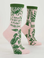 I Have A Bit Of A Plant Problem Women's Crew Socks BlueQ