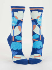 Cool-A** Grandma Women's Crew Socks BlueQ