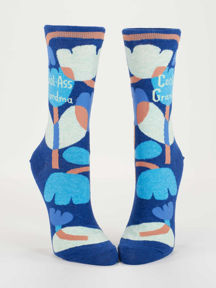 Cool-A** Grandma Women's Crew Socks BlueQ