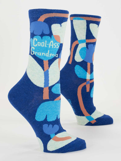 Cool-A** Grandma Women's Crew Socks BlueQ