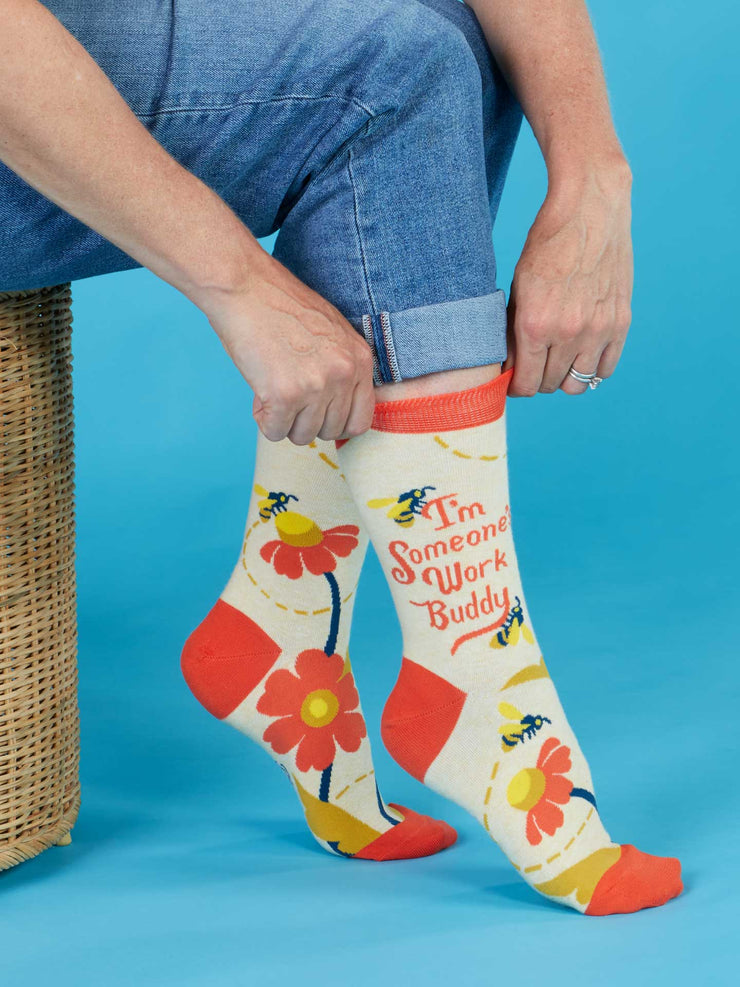 I'm Someone's Work Buddy Women's Crew Socks BlueQ