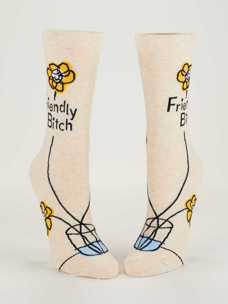 Friendly Bi*ch Women's Crew Socks BlueQ