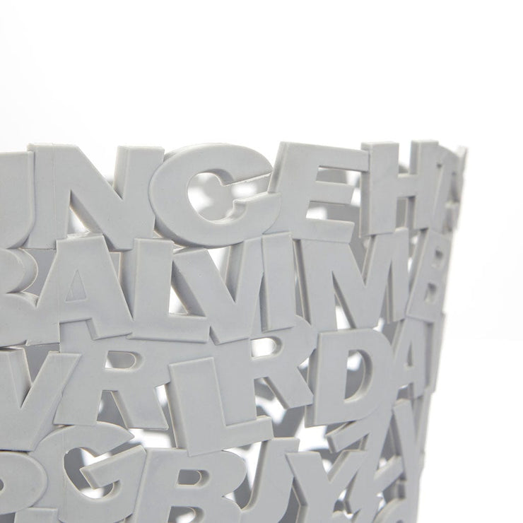 Balvi Wastebasket Letters Gray Plastic Quirksy gifts australia