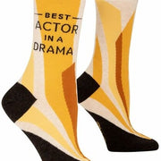 Blue Q Ladies Crew Sock - Best Actor In Drama Quirksy gifts australia