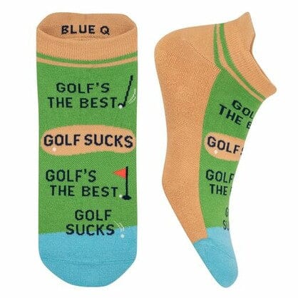 Blue Q Sneaker Socks - Golf Sucks Quirksy gifts australia
