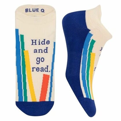 Blue Q Sneaker Socks - Hide & Read Quirksy gifts australia
