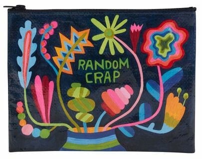 Blue Q Zipper Pouch - Random Crap Floral - Blue Q Quirksy gifts australia