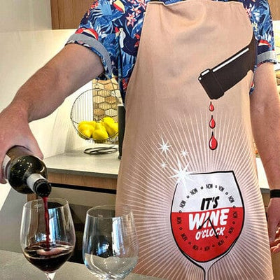 Double Trouble Inc Funny Aprons - Wine O'Clock Quirksy gifts australia