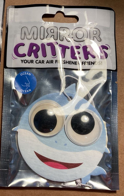Mirror Critters Blue Shark - Car Air Freshener - Vanilla Fragrance Quirksy gifts australia