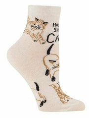 Quirksy Holy Shit. Cats! - Women's Ankle Socks - Blue Q Quirksy gifts australia