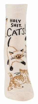 Quirksy Holy Shit. Cats! - Women's Ankle Socks - Blue Q Quirksy gifts australia