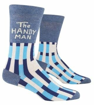 Quirksy The Handyman - Men's Crew Socks - Blue Q Quirksy gifts australia