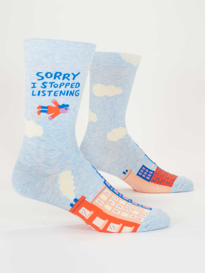 Sorry I Stopped Listening Men's Crew Socks BlueQ