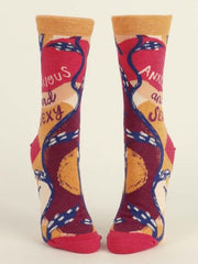 Blue Q Anxious And Sexy - Women's Crew Socks - BlueQ Quirksy gifts australia