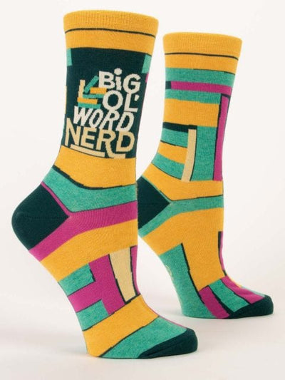 Blue Q Big 'Ol Word Nerd - Women's Crew Socks - BlueQ Quirksy gifts australia