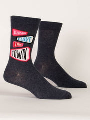 Blue Q Damn I Love This Town  - Men's Crew Socks - BlueQ Quirksy gifts australia