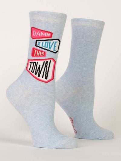 Blue Q Damn I Love This Town - Women's Crew Socks - BlueQ Quirksy gifts australia