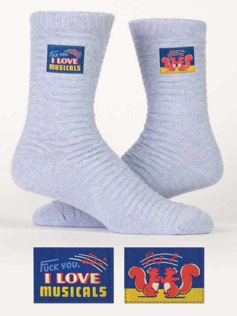 Blue Q F*ck You, I Love Musicals - Tag Crew Socks - BlueQ Quirksy gifts australia