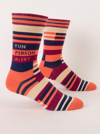 Blue Q Fun Person Alert - Men's Crew Socks - BlueQ Quirksy gifts australia