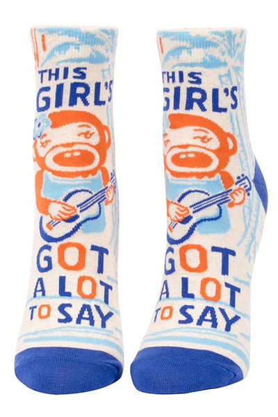 Blue Q Girl's Got A Lot To Say - Women's Ankle Socks - BlueQ Quirksy gifts australia