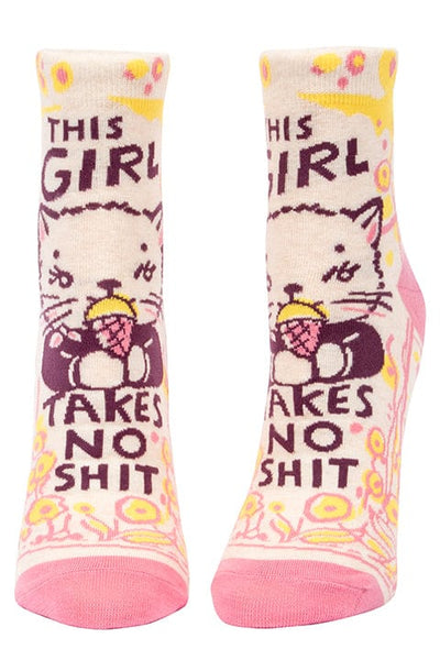 Blue Q Girl Takes No Shit - Women's Ankle Socks - BlueQ Quirksy gifts australia
