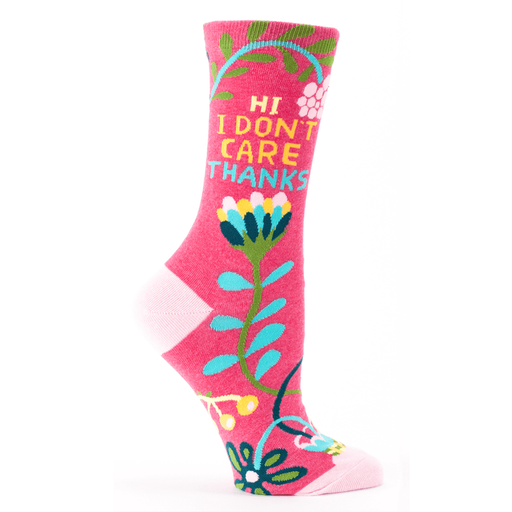 Blue Q Hi, I don't care thanks - Women's Crew Socks - BlueQ Quirksy gifts australia