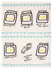 Blue Q Hot Buns Are Ready Tea Towel Quirksy gifts australia