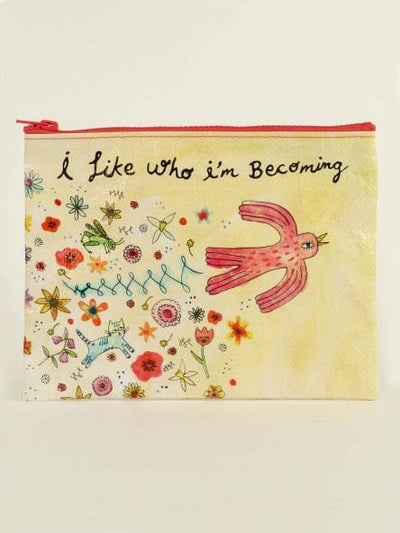 Blue Q I Like Who I'm Becoming Zipper Pouch Quirksy gifts australia