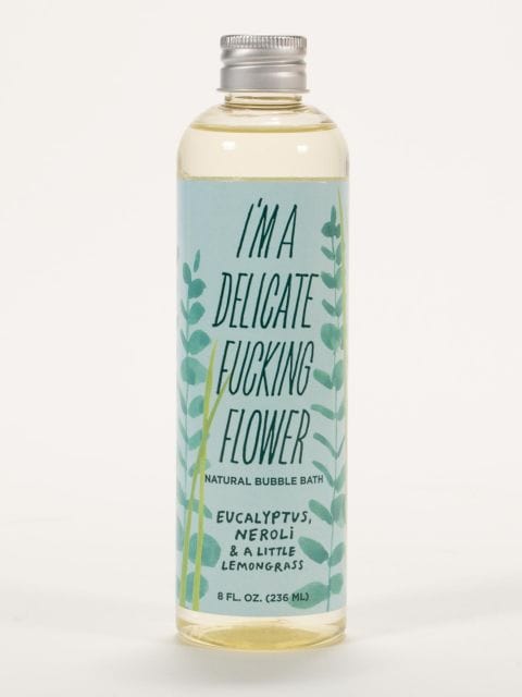 Blue Q I'm a Delicate F**king Flower - Eucalyptus Bubble Bath Quirksy gifts australia