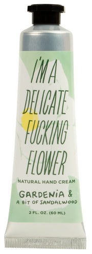 Blue Q I'm a Delicate F**king Flower - Gardenia & a bit of sandalwood hand cream Quirksy gifts australia