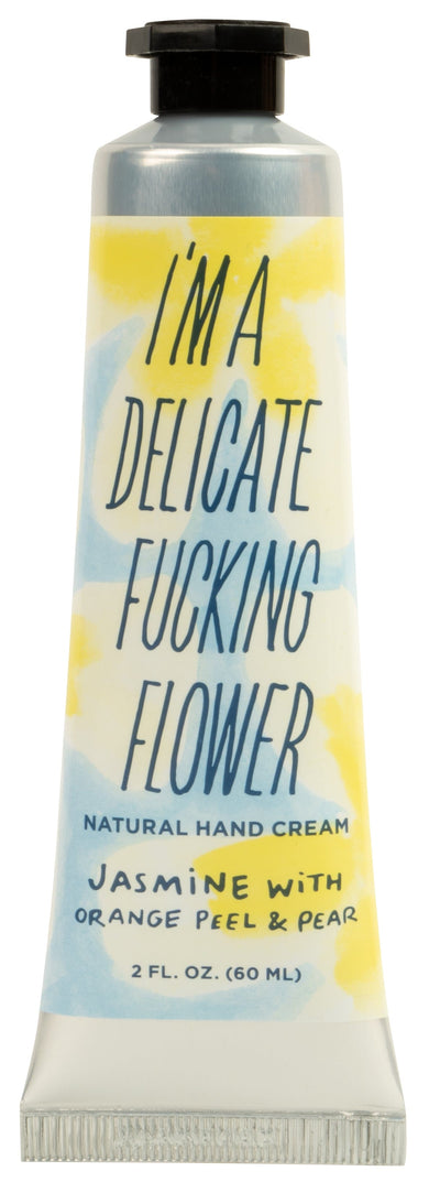 Blue Q I'm a Delicate F**king Flower - Jasmine with Orange peel & Pear hand cream Quirksy gifts australia