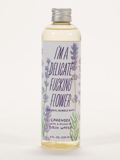 Blue Q I'm a Delicate F**king Flower - Lavender Birch Bubble Bath Quirksy gifts australia