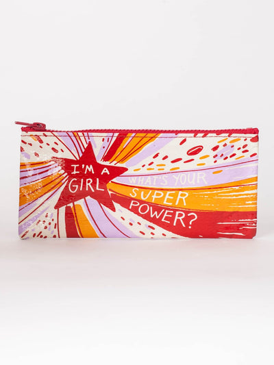 Blue Q I'm A Girl. What's Your Superpower Pencil Case Quirksy gifts australia