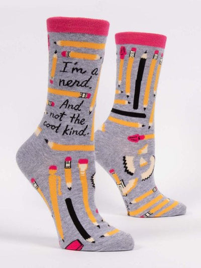 Blue Q I'm A Nerd Crew Socks - Women's socks Quirksy gifts australia