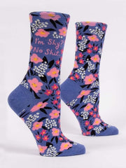 Blue Q I'm Shy? No Shit Crew Socks - Women's socks Quirksy gifts australia