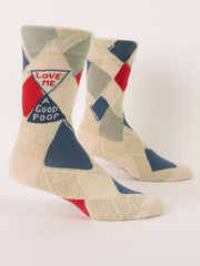 Blue Q Love Me A Good Poop - Men's Crew Socks - BlueQ Quirksy gifts australia